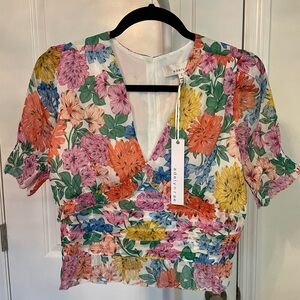 Adelyn Rae Floral Wrap Top - Multicolor